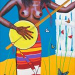 Banjo Before Blues, 48x24, 2013, acrylic on canvas | larryclarkpainter.com