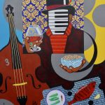 Tuxedo Band and Black Eyed Peas, 40x30, 2023, Acrylic on Canvas larryclarkpainter.com